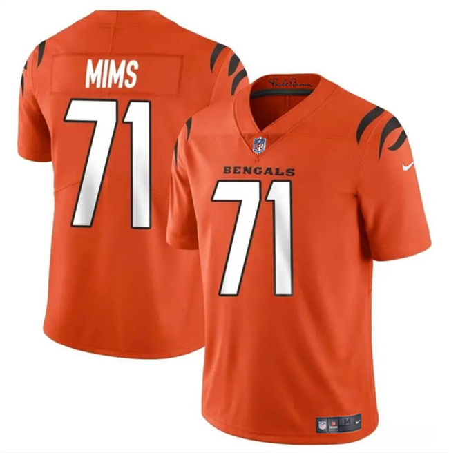 Men's Cincinnati Bengals #71 Amarius Mims Orange 2024 Draft Vapor Untouchable Limited Stitched Jersey